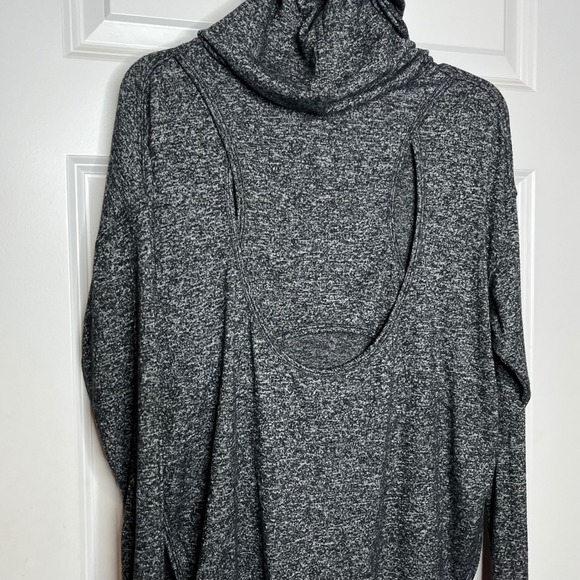 Athleta Small Lombard Cutout Racerback Lightweight Heather Gray Hoodie - Picture 4 of 9